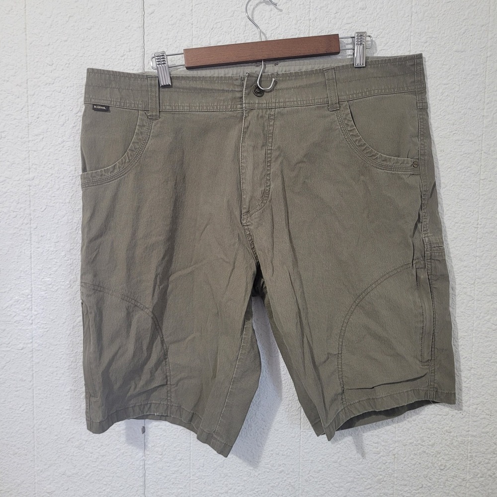 Kuhl Mens Size 38 Olive Green Hiking Cargo Shorts Outdoor Casual Utility Pocket‎